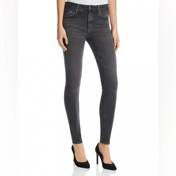 AG Adriano Goldschmeid The Farrah High Rise Skinny Gray Denim Size 26 R - Picture 1 of 7
